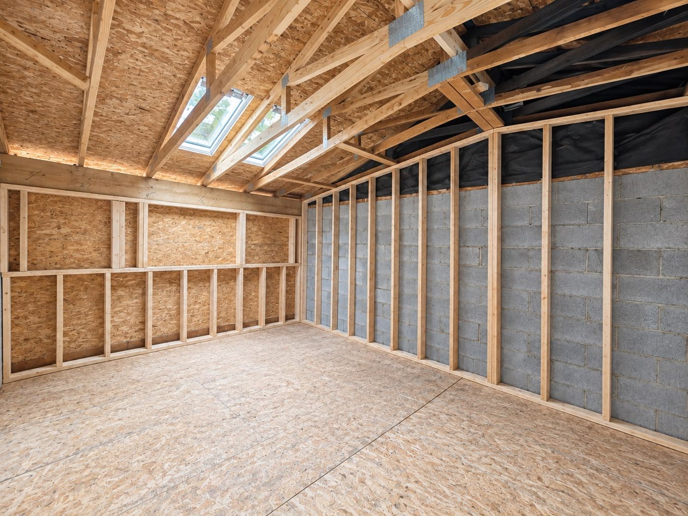 Estructura de madera de una obra de ANC Prime Builders